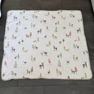 Little Unicorn Original Cotton Muslin Quilt in “Oh deer” print